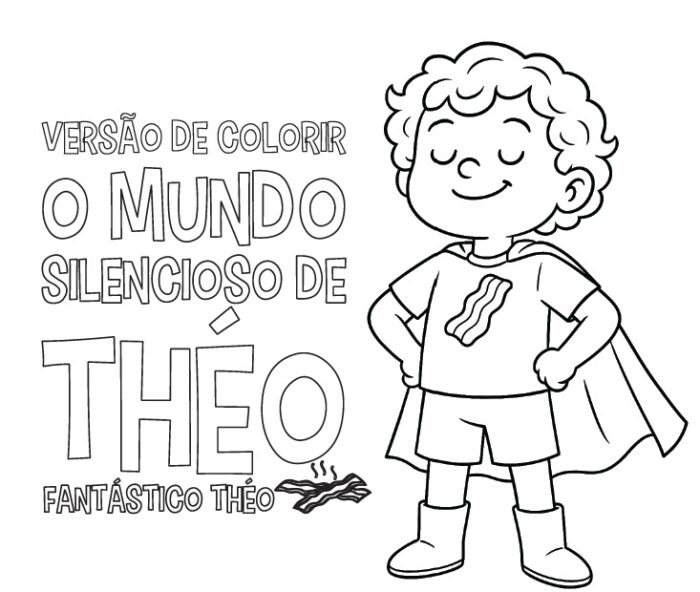 Versão para colorir - O Mundo Silencioso de Théo